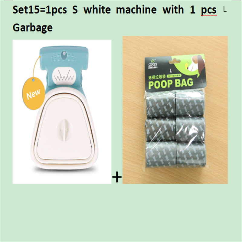 Dog Pet Travel Foldable Pooper Scooper with 1 Roll Decomposable Bags Poop Scoop Clean Pick up Excreta Cleaner Epacket Shipping