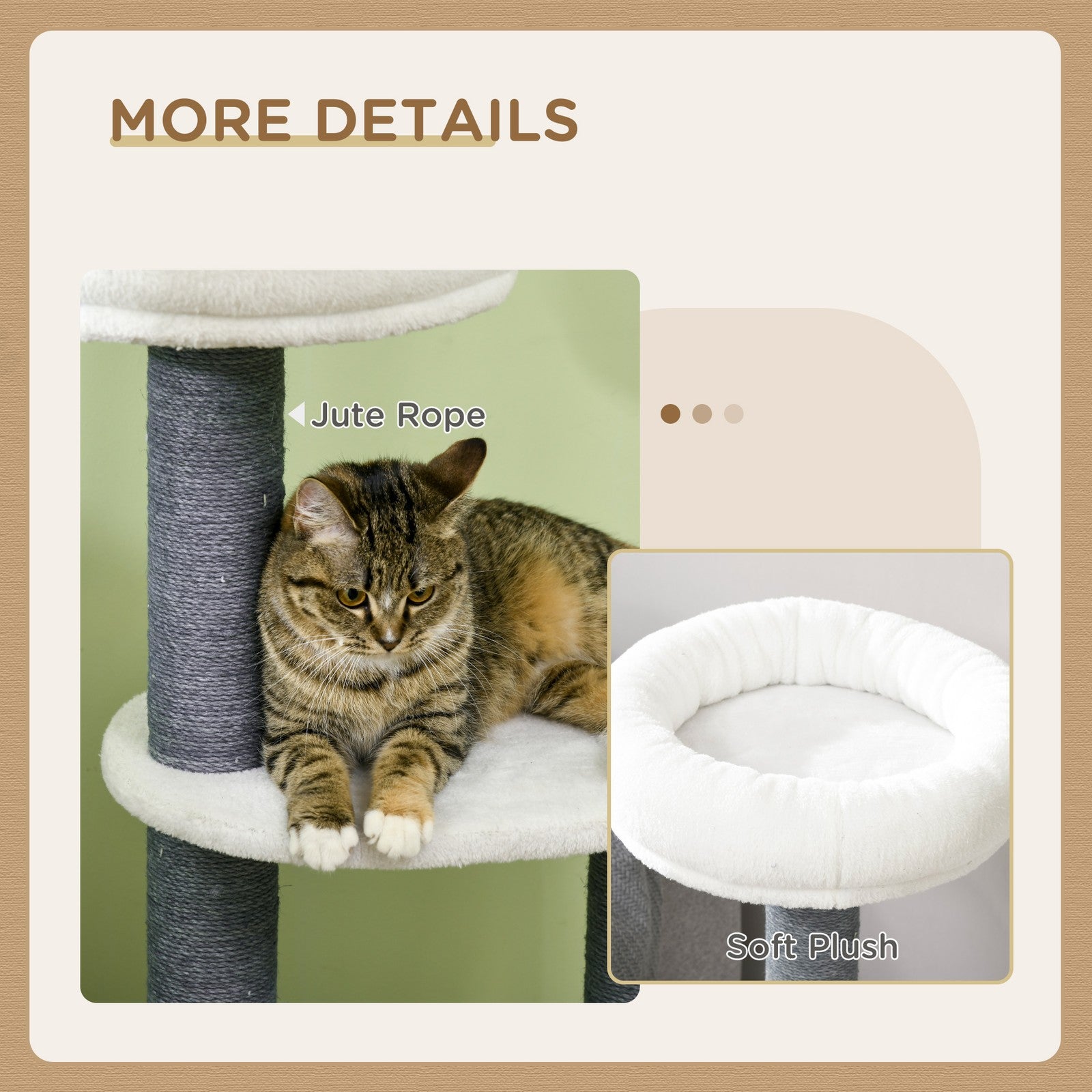 Pawhut Cat Tree, Multi-Level Cat Tower with Scratching Posts, Condo, White