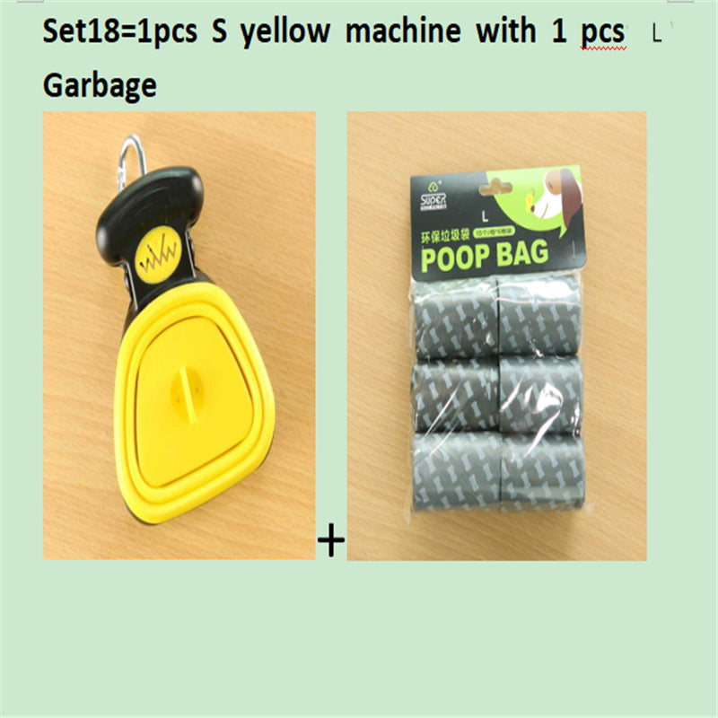 Dog Pet Travel Foldable Pooper Scooper with 1 Roll Decomposable Bags Poop Scoop Clean Pick up Excreta Cleaner Epacket Shipping