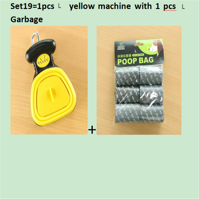 Dog Pet Travel Foldable Pooper Scooper with 1 Roll Decomposable Bags Poop Scoop Clean Pick up Excreta Cleaner Epacket Shipping