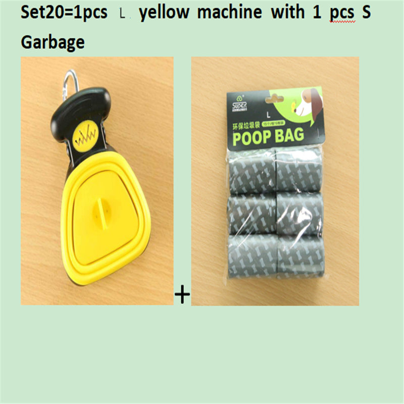 Dog Pet Travel Foldable Pooper Scooper with 1 Roll Decomposable Bags Poop Scoop Clean Pick up Excreta Cleaner Epacket Shipping