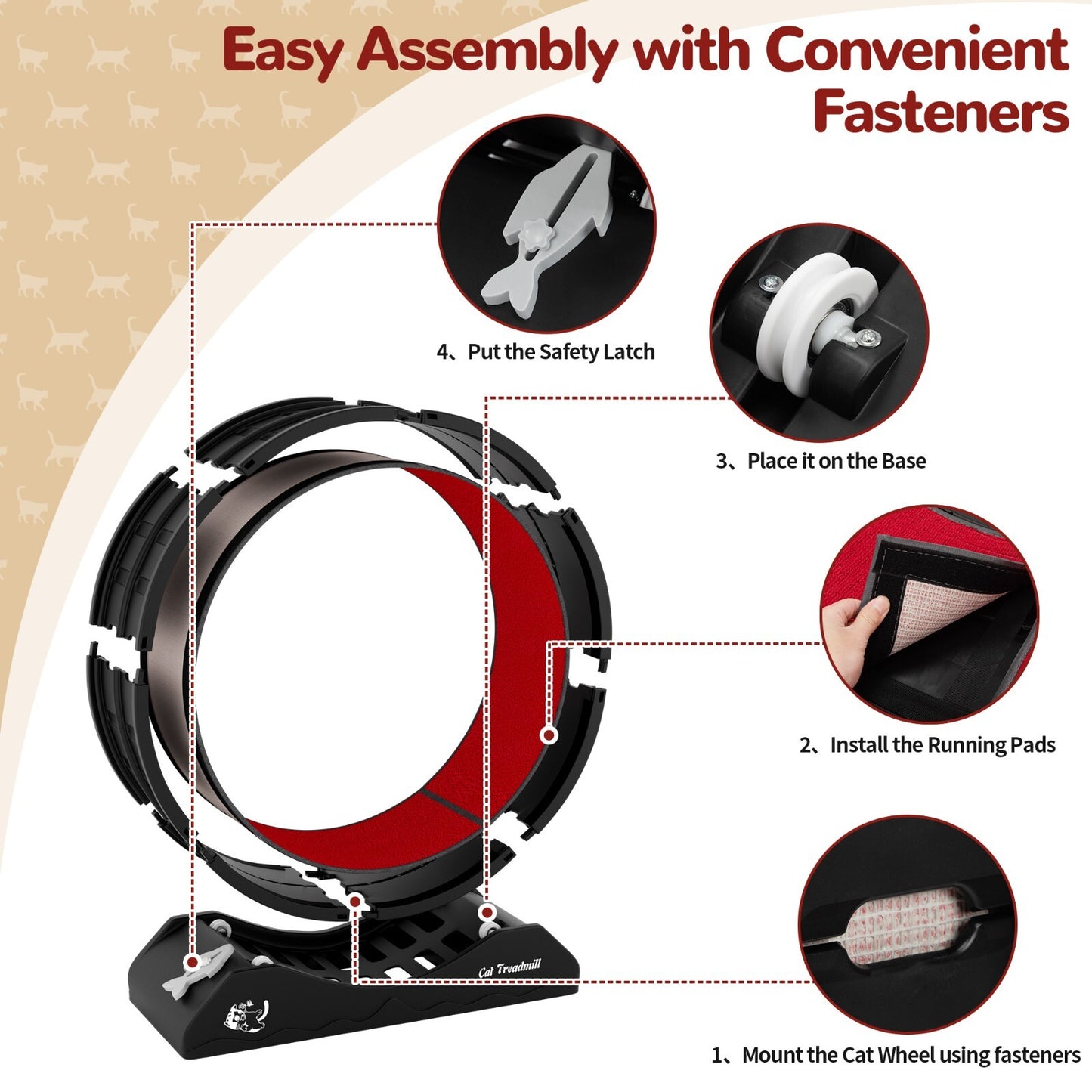 Large Cat Exercise Wheel Cat Treadmill Pet Activity Running Wheel Small Animals