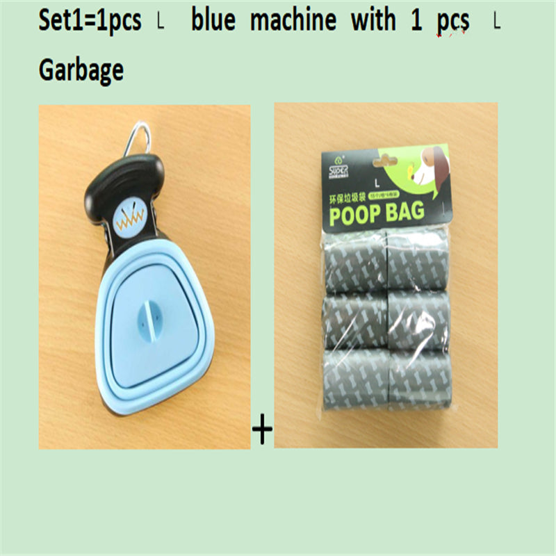 Dog Pet Travel Foldable Pooper Scooper with 1 Roll Decomposable Bags Poop Scoop Clean Pick up Excreta Cleaner Epacket Shipping