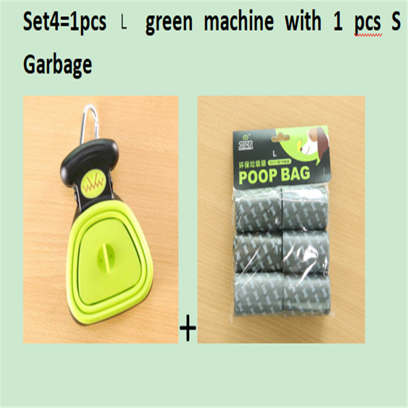 Dog Pet Travel Foldable Pooper Scooper with 1 Roll Decomposable Bags Poop Scoop Clean Pick up Excreta Cleaner Epacket Shipping