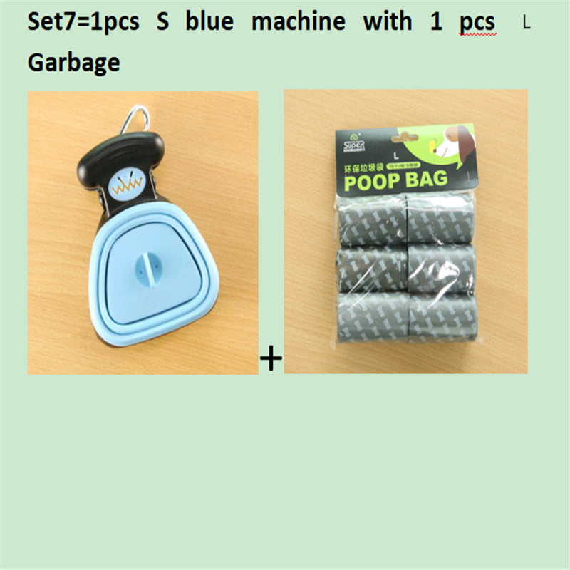 Dog Pet Travel Foldable Pooper Scooper with 1 Roll Decomposable Bags Poop Scoop Clean Pick up Excreta Cleaner Epacket Shipping