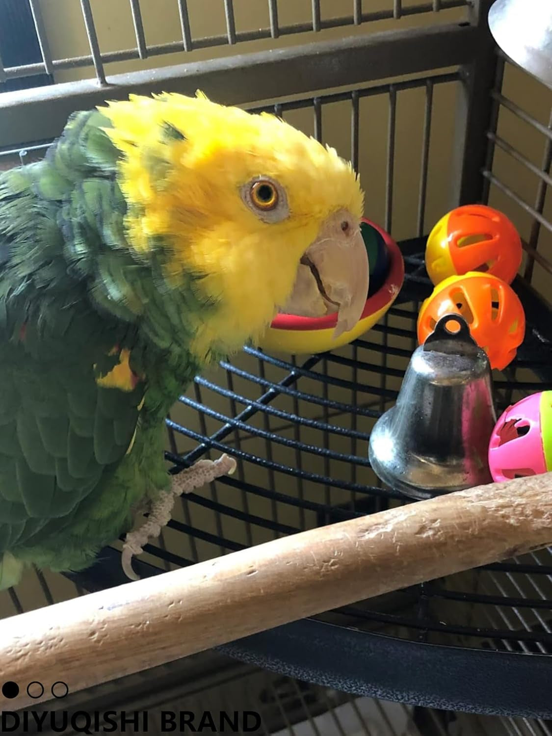 10 Pcs Bird Toy Set with Natural Rattan Balls Plastic Bell Balls for Parrots Safe Materials Encourages Play Perfect for Cage Home Decoration