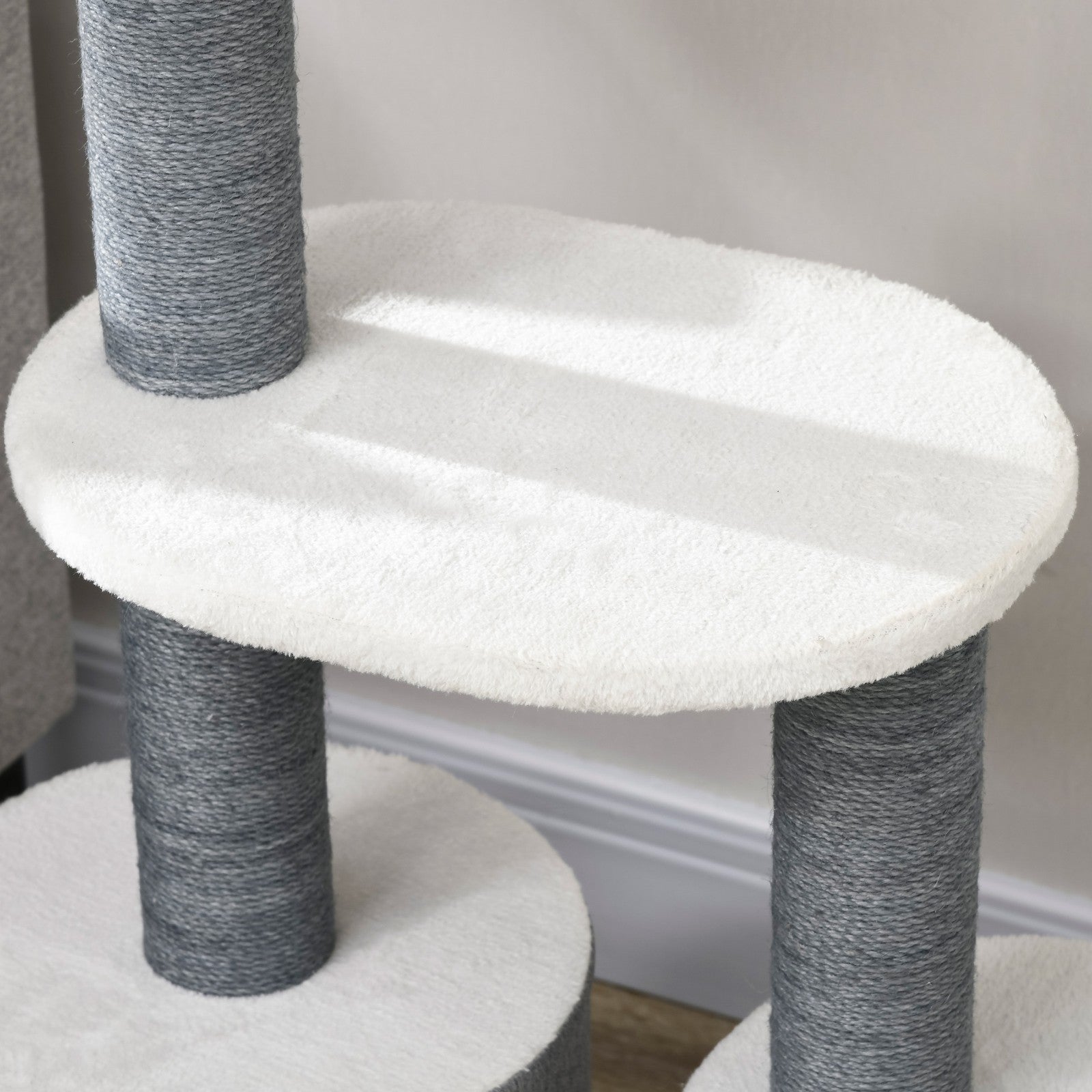 Pawhut Cat Tree, Multi-Level Cat Tower with Scratching Posts, Condo, White