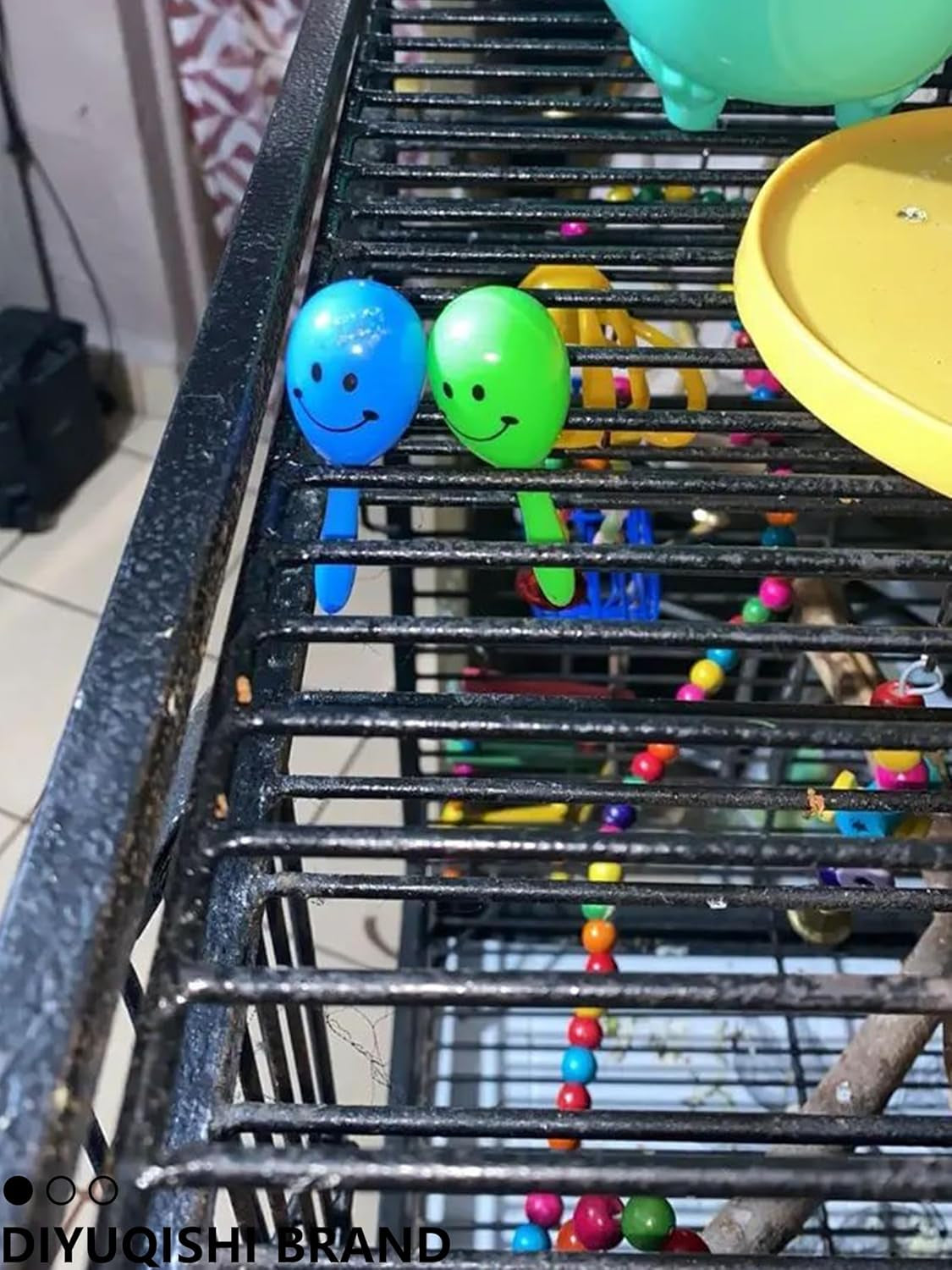 10 Pcs Bird Toy Set with Natural Rattan Balls Plastic Bell Balls for Parrots Safe Materials Encourages Play Perfect for Cage Home Decoration