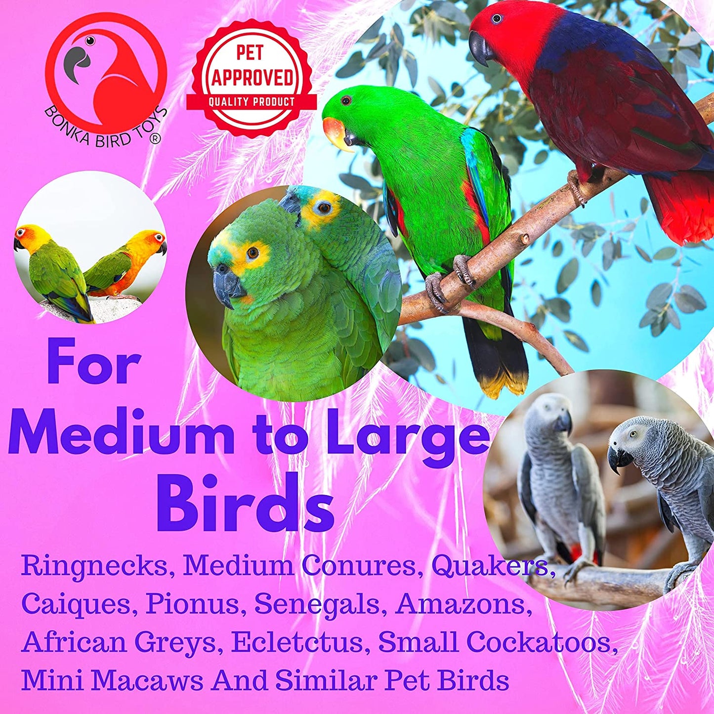 1969 Spoon Delight Bird Toy Parrot Cage Toys Cages African Grey Amazon Conure