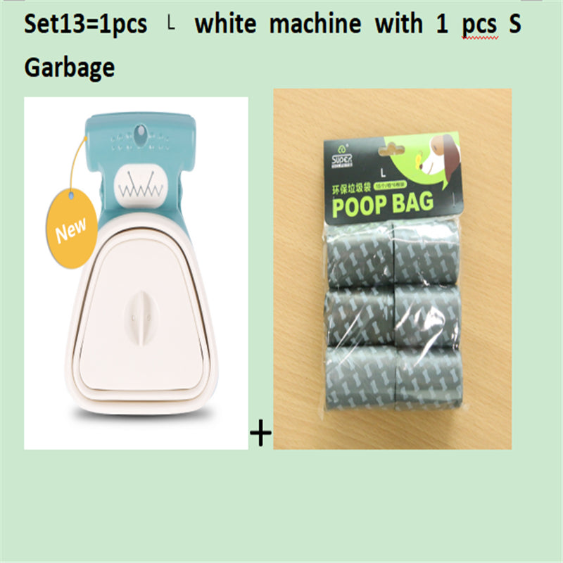 Dog Pet Travel Foldable Pooper Scooper with 1 Roll Decomposable Bags Poop Scoop Clean Pick up Excreta Cleaner Epacket Shipping