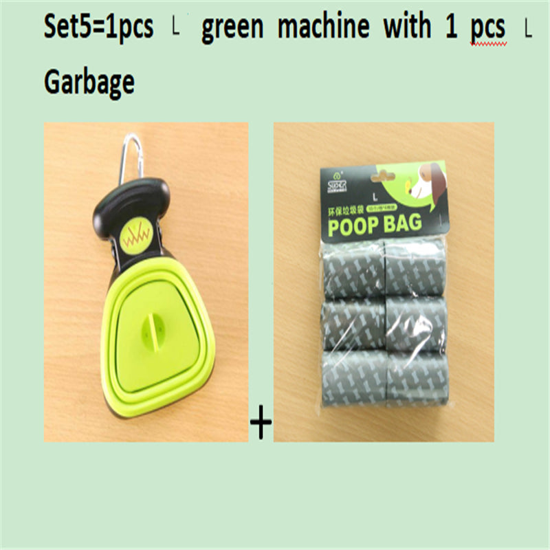 Dog Pet Travel Foldable Pooper Scooper with 1 Roll Decomposable Bags Poop Scoop Clean Pick up Excreta Cleaner Epacket Shipping