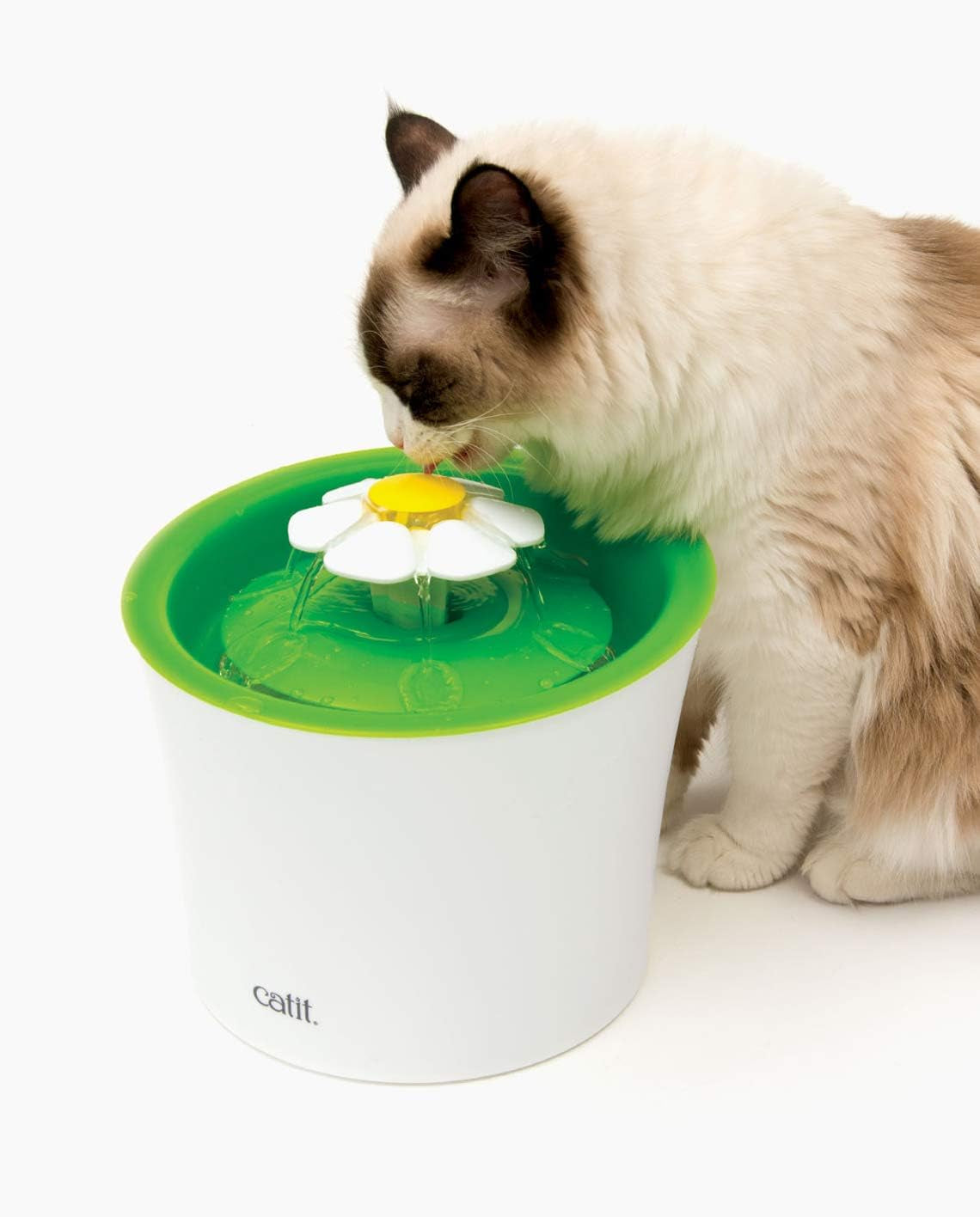Senses Flower 2.0 Cat Water Fountain 3L Green, Modern Cat Fountain, Triple Filtration, Fontaine Pour Chat, Pet Water Fountains, Perfect for Indoor Cats
