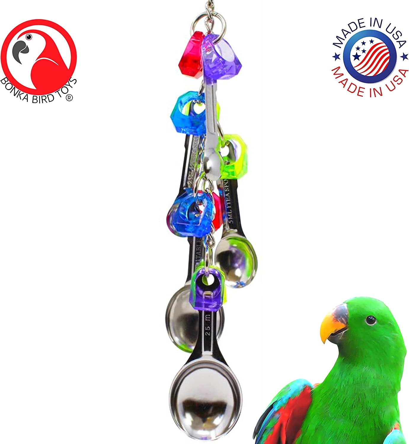1969 Spoon Delight Bird Toy Parrot Cage Toys Cages African Grey Amazon Conure