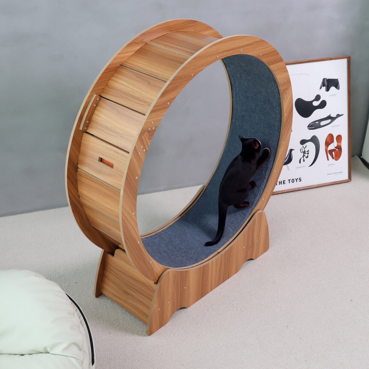 Rypetmia Cat Exercise Wheel Large Wooden/Pvc Cat Treadmill Running Wheel Cat Toy